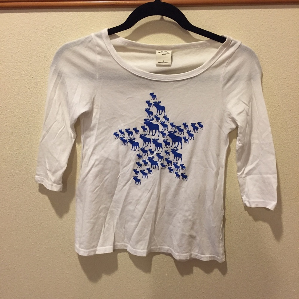 White 3/4 sleeve tee